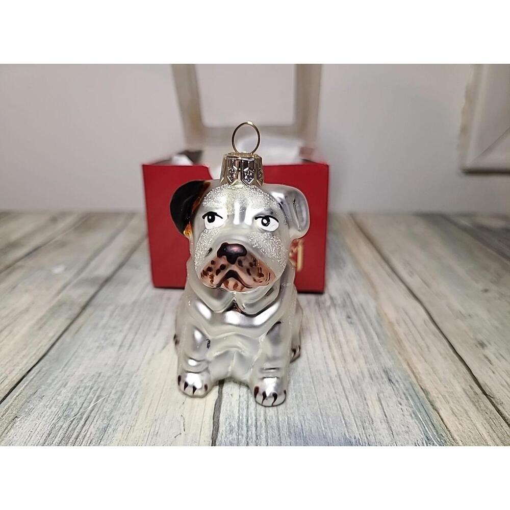 Bull Dog Terrier Polish Blown Glass Christmas Ornament Decoration Made in Poland
